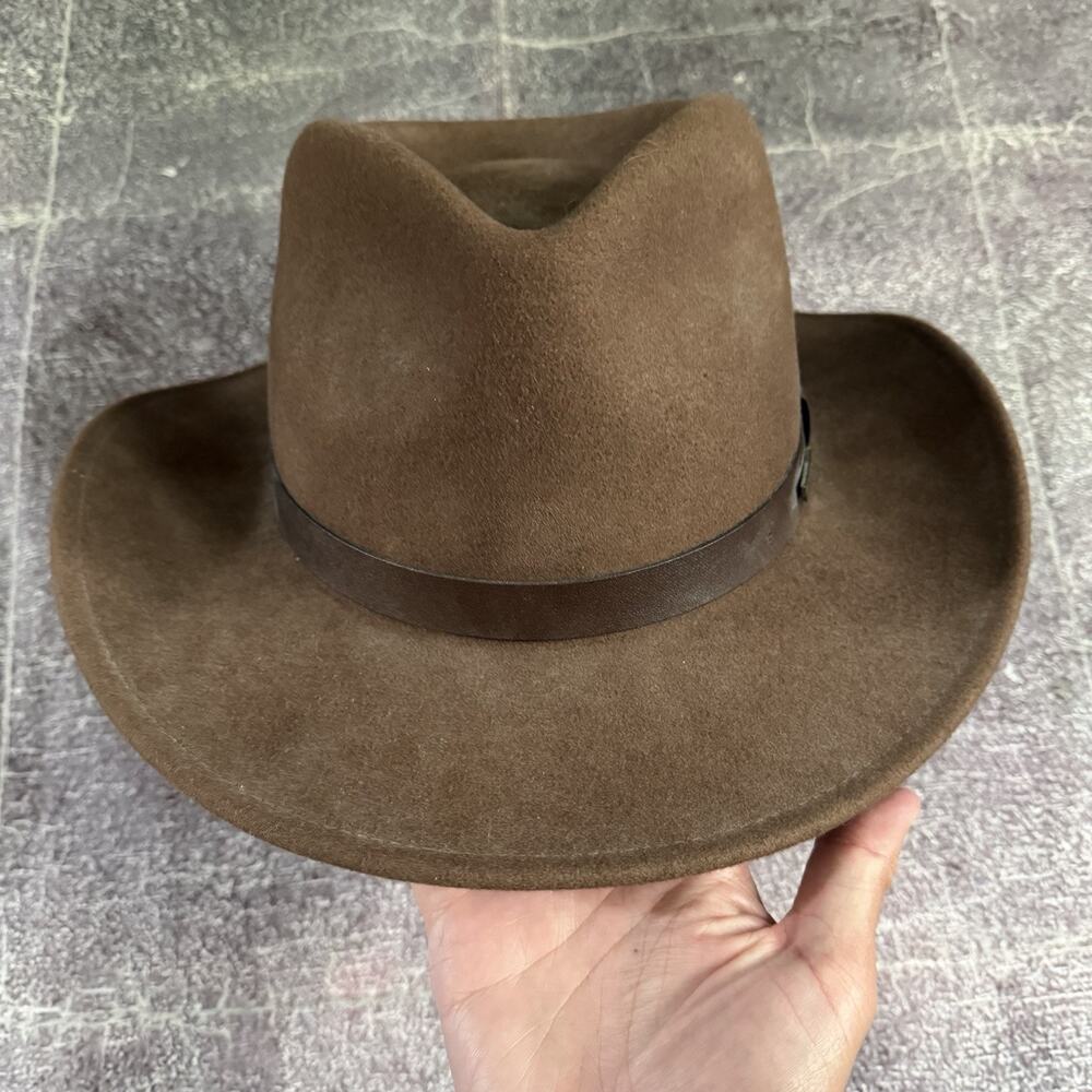 Men's Pendleton USA 100% Wool Felt Brown Outback Western Cowboy Hat Sz 2XL XXL